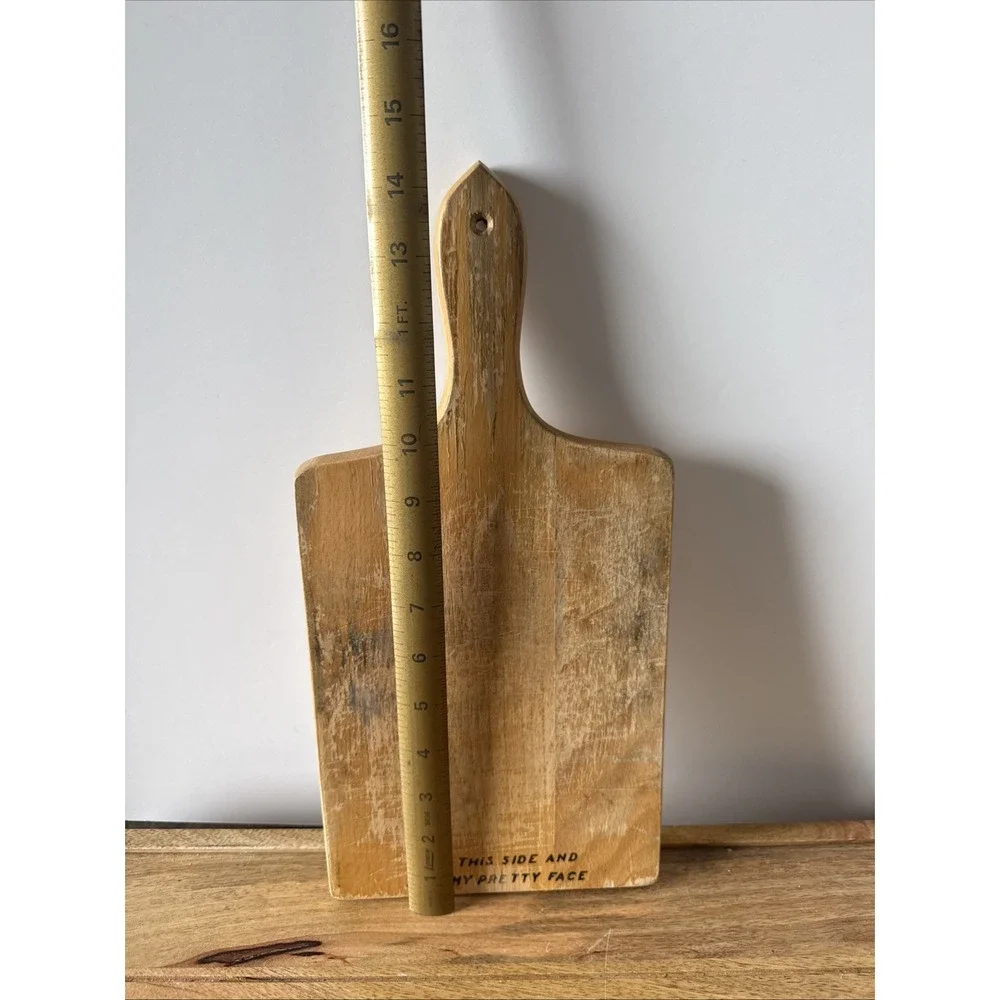 Vintage Prim Wooden Handled Rectangular Cutting Board Country Farmhouse 15